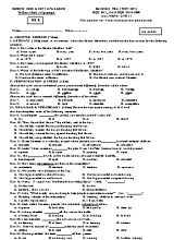 Đề kiểm tra 1 tiết số 2 học kỳ I môn Tiếng Anh Lớp 11 - Mã đề 485 - Năm học 2019-2020 - Trường THCS và THPT Kpă Klơng